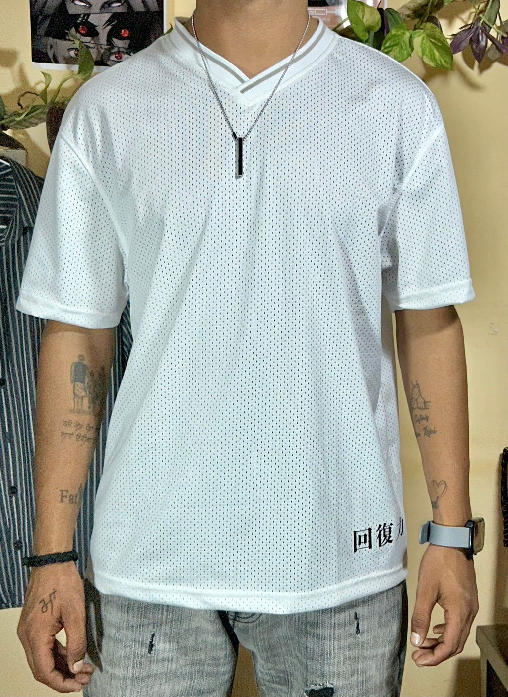 🧢 H&M White Mesh T-Shirt