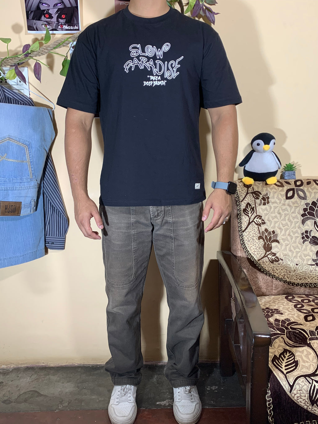 👖 Yellostyl Washed Grey Utility Jeans