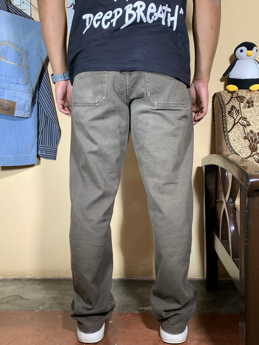 👖 Yellostyl Washed Grey Utility Jeans