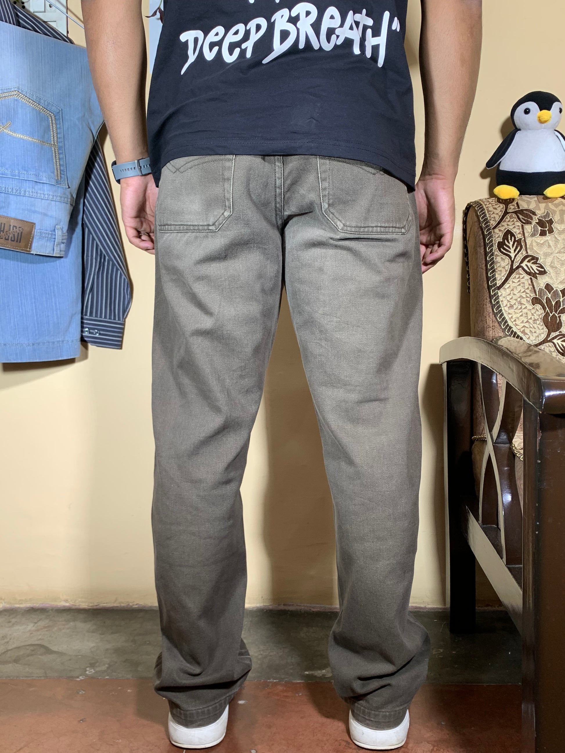 👖 Yellostyl Washed Grey Utility Jeans